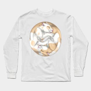 Yin-Yang Cats: Cream Bicolor Long Sleeve T-Shirt